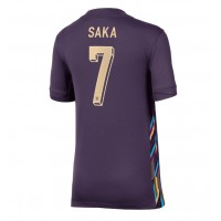 Camiseta Inglaterra Bukayo Saka #7 Segunda Equipación Replica Eurocopa 2024 para mujer mangas cortas